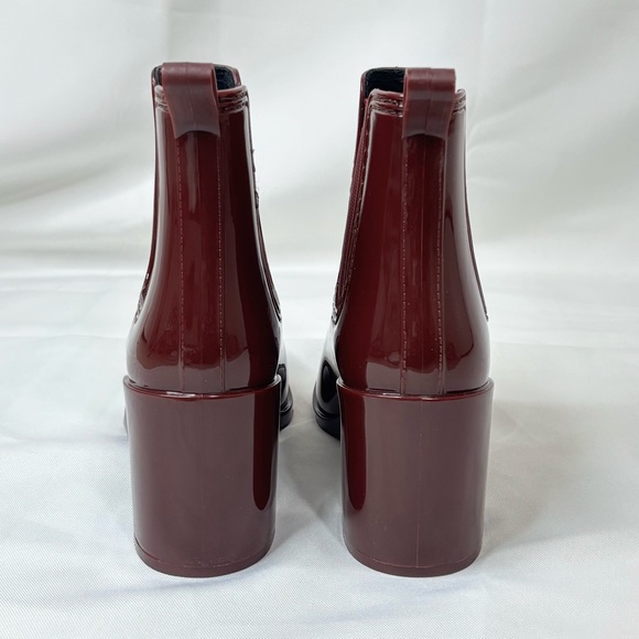 Jeffrey Campbell Burgundy Glossy Chelsea Rain Boots - Picture 4 of 6